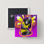Chimpanzee DJ Button (Vorne & Hinten)