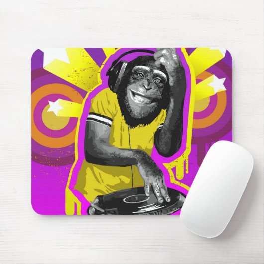 Chimpanzee DJ Mousepad (Mit Mouse)