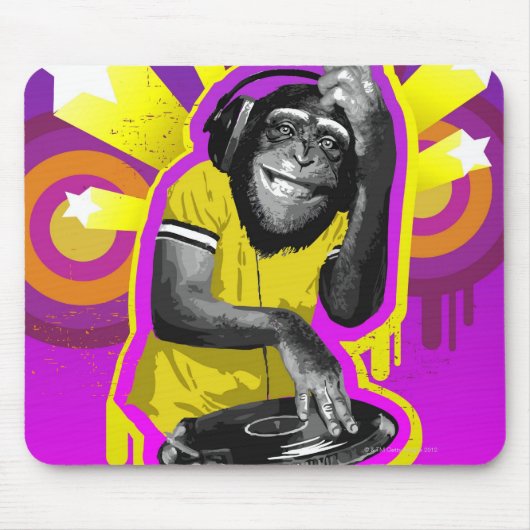 Chimpanzee DJ Mousepad (Vorne)