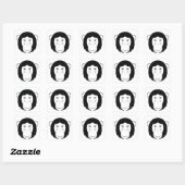 Chimpanzee Face Silhouette Quadratischer Aufkleber (Blatt)