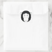 Chimpanzee Face Silhouette Quadratischer Aufkleber (Tasche)