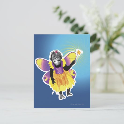Chimpanzee Fairy Postkarte (Stehend Vorderseite)