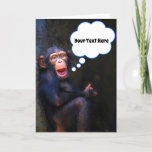 Chimpanzee Funny Face Wildlife Grußkarte Karte<br><div class="desc">Schimpansen machen ein komisches,  überraschtes Gesicht,  ideal für eine humorvolle Geburtstagskarte oder wie auch immer Sie gewollt,  um den Gruß und die innere Nachricht anzupassen</div>