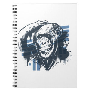 Chimpanzee Hand Drawing Design Notizblock