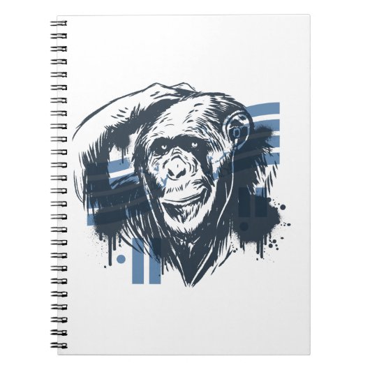 Chimpanzee Hand Drawing Design Notizblock (Vorderseite)