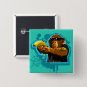 Chimpanzee Holding a Banana Button (Vorne & Hinten)