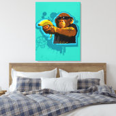 Chimpanzee Holding a Banana Leinwanddruck (Insitu (Schlafzimmer))