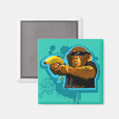 Chimpanzee Holding a Banana Magnet (Vorderseite/Rückseite)