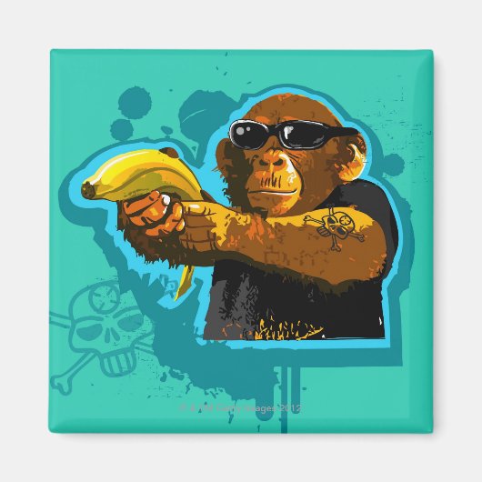 Chimpanzee Holding a Banana Magnet (Vorne)