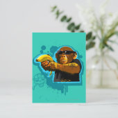 Chimpanzee Holding a Banana Postkarte (Stehend Vorderseite)