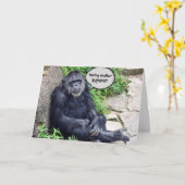 Chimpanzee Humore Birthday Karte (Gelbe Blume)