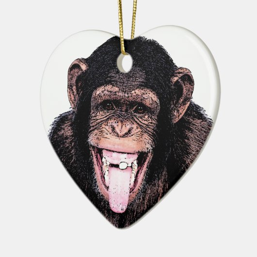 Chimpanzee Keramik Ornament (Links)