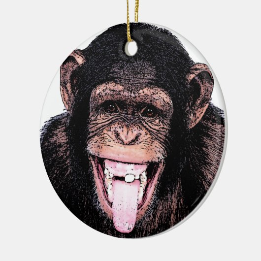 Chimpanzee Keramik Ornament (Links)