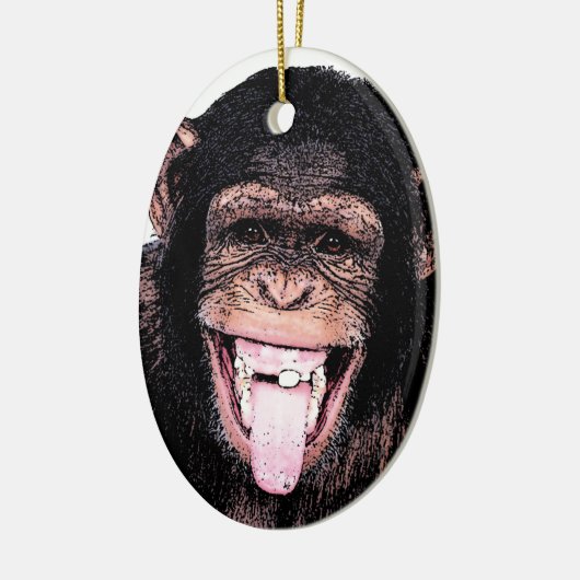 Chimpanzee Keramikornament (Links)
