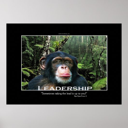 Chimpanzee LEADERSHIP Motivierend Art Poster (Vorne)