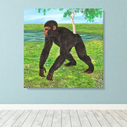 Chimpanzee Leinwanddruck (Insitu (Holzboden))