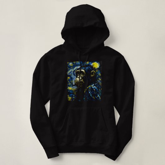 Chimpanzee Lover Geschenk Kunst Hoodie (Design vorne)