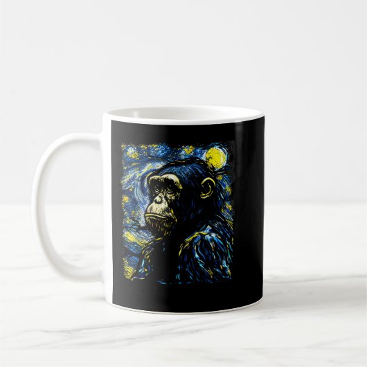 Chimpanzee Lover Geschenk Kunst Kaffeetasse (Links)