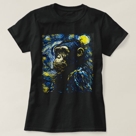 Chimpanzee Lover Geschenk Kunst T-Shirt (Design vorne)