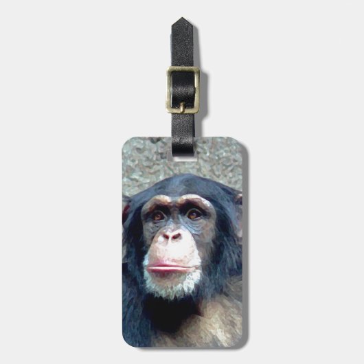 Chimpanzee Luggage Tags Gepäckanhänger (Vorderseite vertikal)