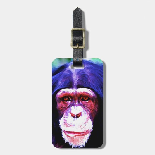 Chimpanzee Luggage Tags Gepäckanhänger (Vorderseite vertikal)