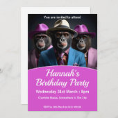 Chimpanzee Mob Einladung (Vorne/Hinten)