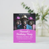 Chimpanzee Mob Einladungspostkarte (Stehend Vorderseite)