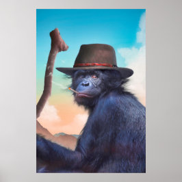 CHIMPANZEE MONKEY CHIMPIANNA JONES POSTER