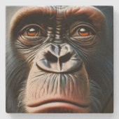 Chimpanzee Monkey Niedlich Chimp Stone Untersetzer (Vorderseite)