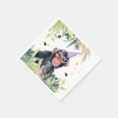 Chimpanzee Monkey Party Tiere Geburtstag Safari Serviette (Ecke)