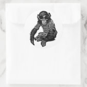 Chimpanzee Monkey Tragen einer Sonnenbrille Origin Runder Aufkleber (Tasche)