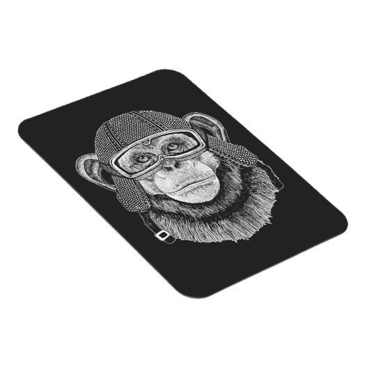 Chimpanzee Motorradfahrer Magnet (Rechte Seite)