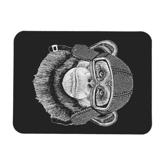 Chimpanzee Motorradfahrer Magnet (Horizontal)