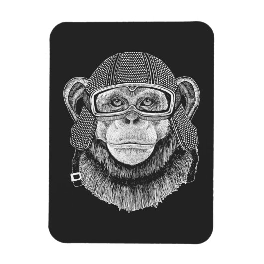 Chimpanzee Motorradfahrer Magnet (Vertikal)
