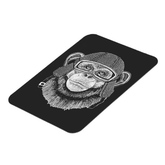 Chimpanzee Motorradfahrer Magnet (Linke Seite)