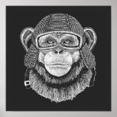 Chimpanzee Motorradfahrer Poster (Vorne)
