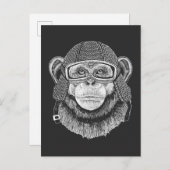 Chimpanzee Motorradfahrer Postkarte (Vorne/Hinten)