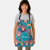 Chimpanzee Pastel Personalisiertes Muster Schürze (Insitu)