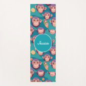 Chimpanzee Pastel Personalisiertes Muster Yogamatte (Vorderseite)