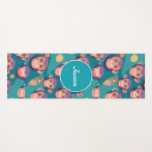 Chimpanzee Pastel Personalisiertes Muster Yogamatte (Vorderseite (Horizontal))