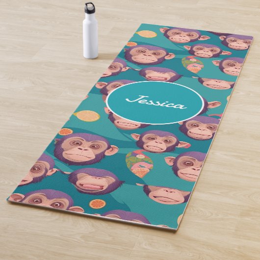 Chimpanzee Pastel Personalisiertes Muster Yogamatte (Beispiel)