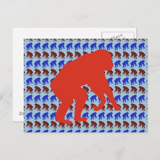 Chimpanzee Pattern Art Postcard Postkarte (Vorne/Hinten)