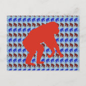Chimpanzee Pattern Art Postcard Postkarte (Vorderseite)