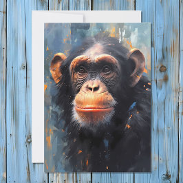 Chimpanzee Portrait Feiertagskarte