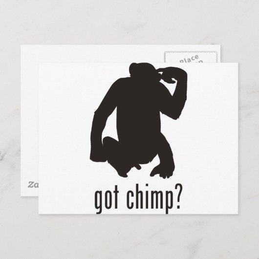 Chimpanzee Postkarte (Vorne/Hinten)