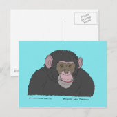 Chimpanzee Postkarte (Vorne/Hinten)