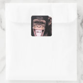 Chimpanzee Quadratischer Aufkleber (Tasche)