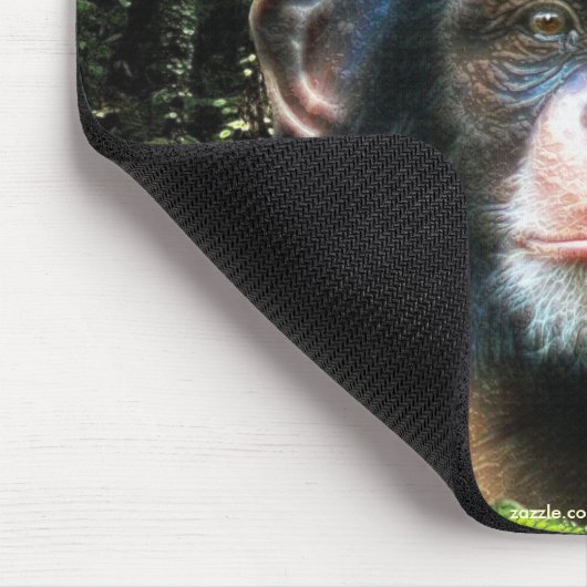 Chimpanzee & Rainforest Wildlife support Mousepad (Ecke)