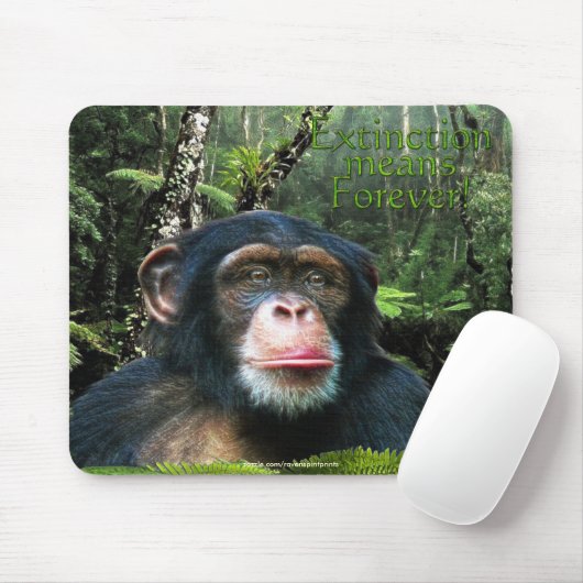 Chimpanzee & Rainforest Wildlife support Mousepad (Mit Mouse)