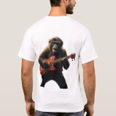 Chimpanzee Rocker mit elektrischer Gitarre T-Shirt (Rückseite)